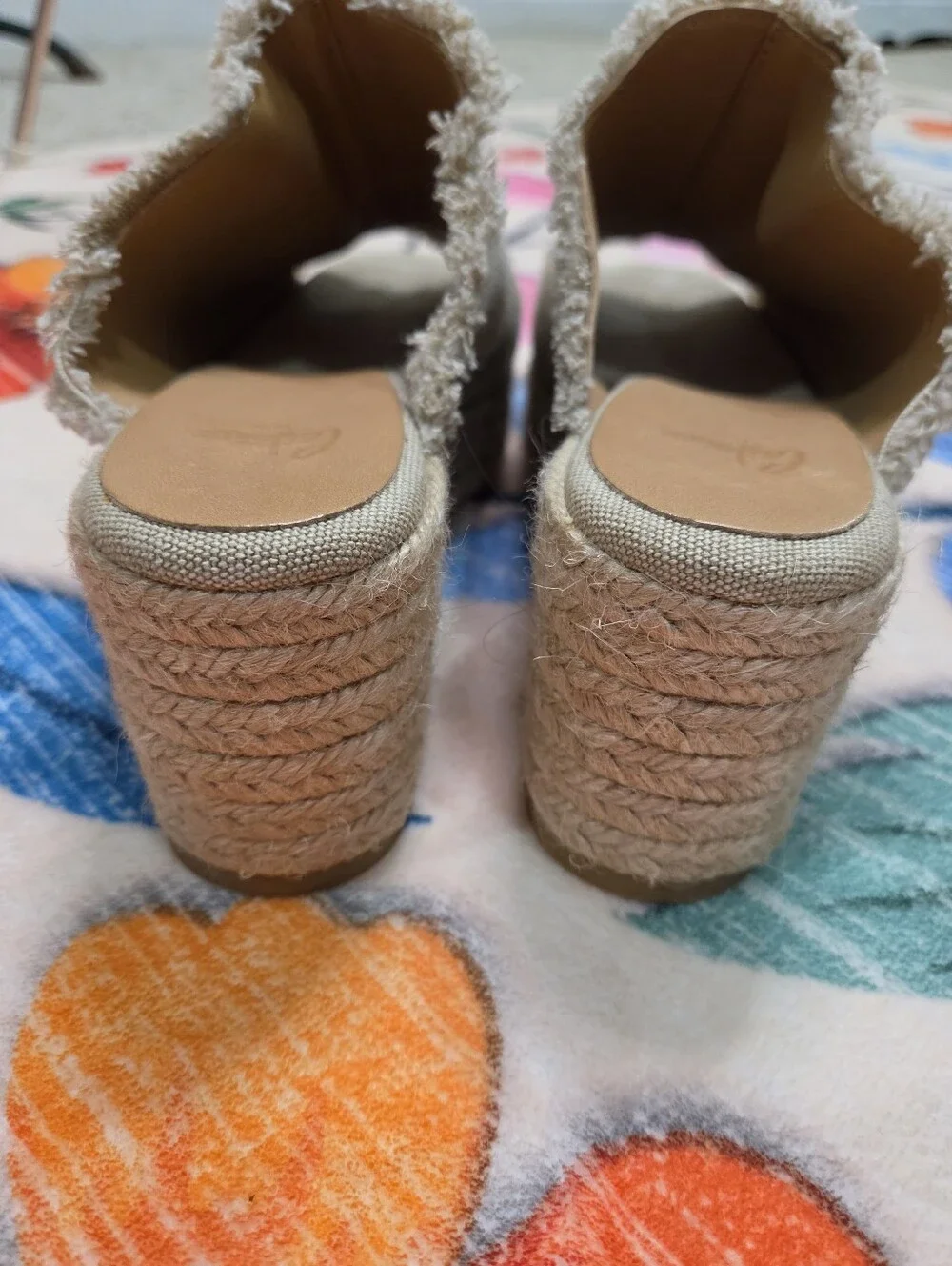 Castaner Queral Frayed Canvas Espadrille Wedge Size 37/6.5